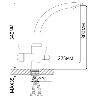 Смеситель для кухни Maxonor MN4399-20 поворотный излив бежевый