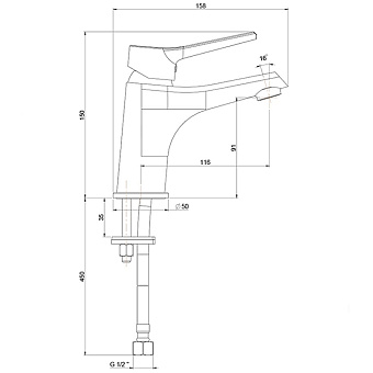 Смеситель для раковины Paini Messina MECR205N35 хром