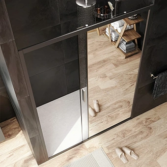 Душевая дверь AM-PM Gem Solo W90G-140-1-195MMir 195х140см стекло зеркальное