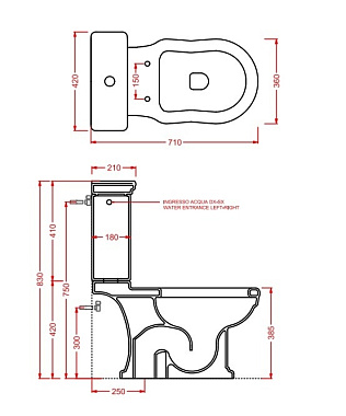 Сливной бачок ArtCeram Hermitage HEC001 01 00/ EE04 bi