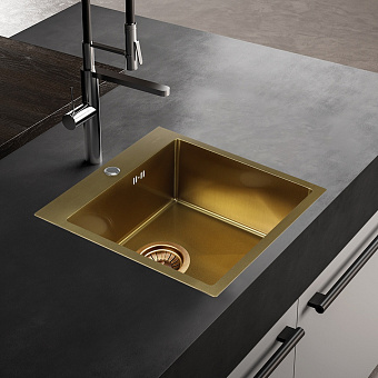 Мойка кухонная MELANA ProfLine D5050HG 50х50см золото