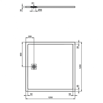 Душевой поддон IDEAL STANDARD ULTRAFLAT S K8318FT 120х120см