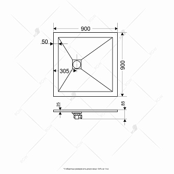 Душевой поддон RGW Stone Tray 16152910-01 90х90см