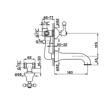 Смеситель для ванны Cisal Arcana AR00021021 хром