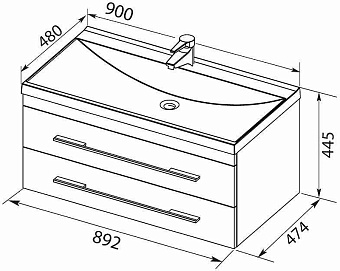 Тумба с раковиной AQUANET Верона 287675 48х90,2х44см