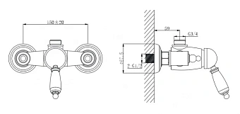 Смеситель для душа CAPRIGO FONTE 12-517-vot бронза