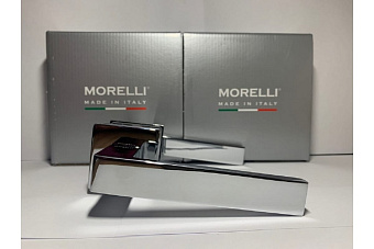Дверная ручка нажимная MORELLI LUXURY HORIZONT-SQ CRO хром
