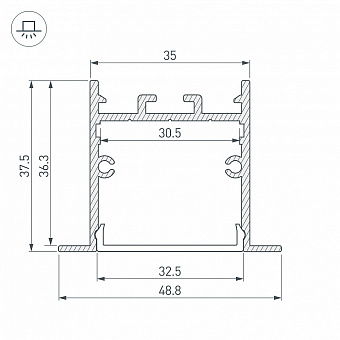 Профиль для светодиодной ленты Arlight 030507 2000мм чёрный