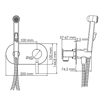 Гигиенический душ WASSERKRAFT Wern 4200 4238 никель