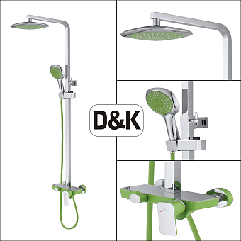 Душевая система D&K BerlinHumboldt DA1433712A02 зелёный/хром