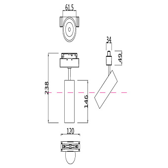 Магнитный трековый светильник Maytoni Focus LED TR019-2-15W3K-B 13,8Вт LED чёрный