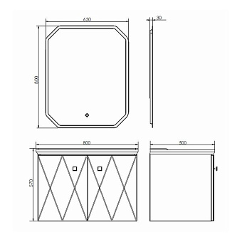 Тумба с раковиной Comforty Кремона 00-00001040CF 50х80х56,5см