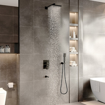 Душевая система BERGES NARDIS 3S BLACK 71006 чёрный матовый