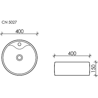 Раковина накладная Ceramica Nova ELEMENT CN5027 40х40см