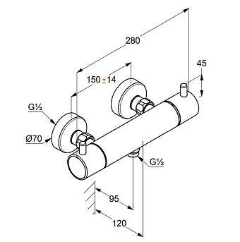 Смеситель для душа KLUDI Bozz 352033938 чёрный матовый