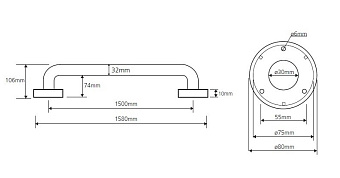 Поручень для ванной BEMETA HELP program 301101504 10,6см белый