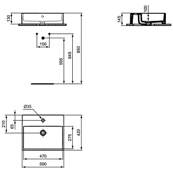 Раковина накладная IDEAL STANDARD STRADA K081601 50х42см