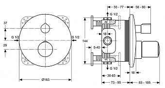 Смеситель для душа IDEAL STANDARD MELANGE A4721AA хром