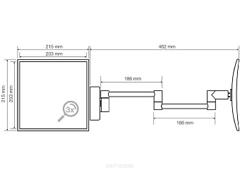 Косметическое зеркало BEMETA MIRROR 116301212 21,5х21,5см глянец с регулировкой положения