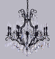 Люстра подвесная CRYSTAL LUX MAGNIFICO MAGNIFICO SP13 BLACK/TRANSPARENT 780Вт 13 лампочек E14