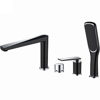 Смеситель для ванны Boheme Venturo 370-B хром/чёрный