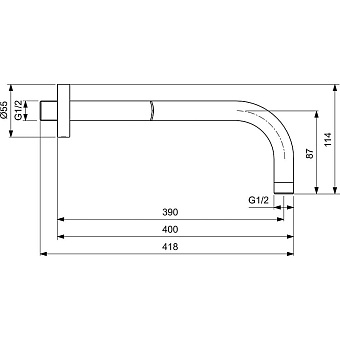 Держатель для верхнего душа IDEAL STANDARD B9445XG чёрный