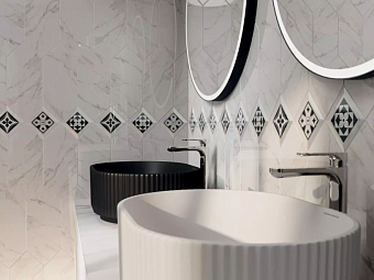 Настенная плитка KERAMA MARAZZI Келуш 35006 белый глянцевый 14х34см 0,896кв.м. глянцевая