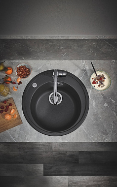 Мойка кухонная GROHE K200 31656AP0 51х51см чёрный гранит