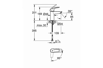 Смеситель для раковины GROHE Eurosmart 32154003 хром