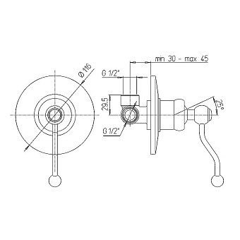 Смеситель для душа Paini Duomo 88F3690 старая бронза