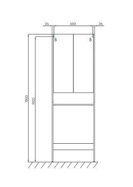 Пенал напольный Акватон Лондри 1A260503LH010 53х65,2х196см белый