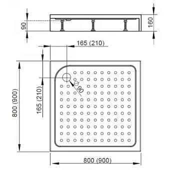 Душевой поддон RADAWAY Rodos 4K99155-04 90х90см