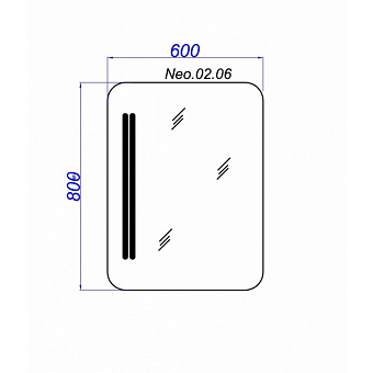 Зеркало AQWELLA Л6 Neo.02.06 80х60см с подсветкой