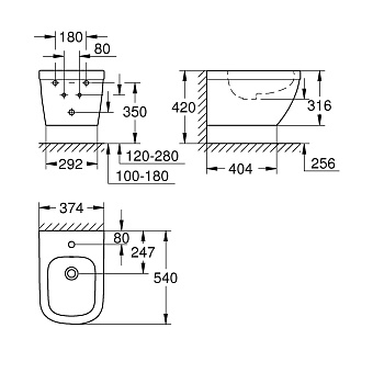 Биде подвесное GROHE Euro Ceramic 3920800H