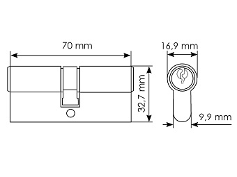 Цилиндр ключ-ключ MORELLI 70C SN 70мм матовый никель