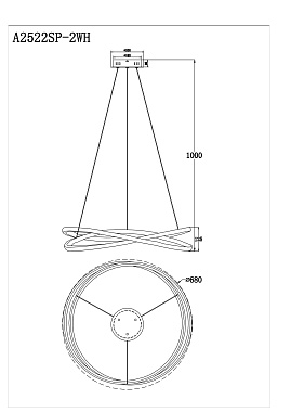 Люстра подвесная Arte Lamp SWING A2522SP-2WH 162Вт 1 лампочек LED