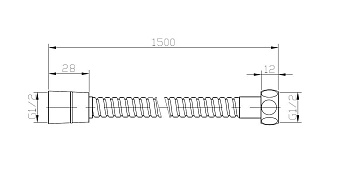 Душевой шланг VODA VMSH15см хром