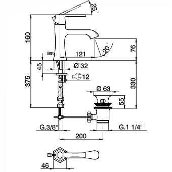 Смеситель для раковины Cisal Cherie CH0005147E розовое золото