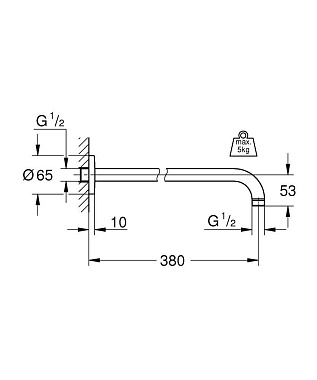 Держатель для верхнего душа GROHE 28361000 хром