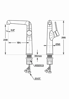 Смеситель для раковины Maxonor PL1194 хром