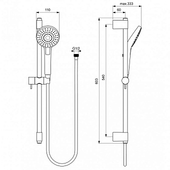 Душевой гарнитур IDEAL STANDARD IDEALRAIN EVO B2233AA хром
