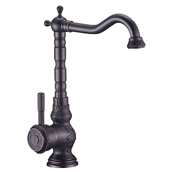 Смеситель для кухни LEMARK Jasmine LM6645ORB поворотный излив бронза/чёрный