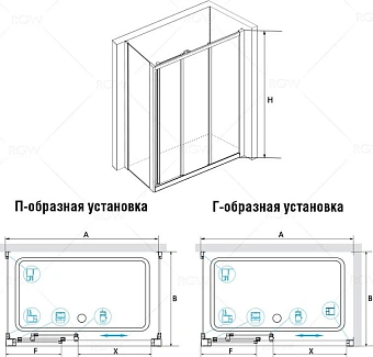 Угловое ограждение RGW Classic 04094090-011 CL-40 185х100см стекло прозрачное