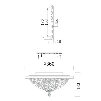Светильник потолочный Maytoni Aritos C906-CL-03-W 40Вт E27