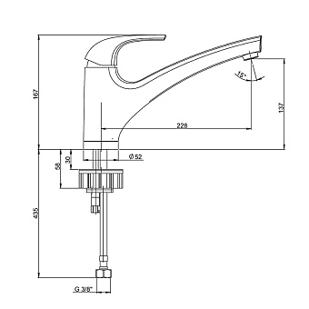 Смеситель для кухни Paini Magnum MGCR573 поворотный излив хром