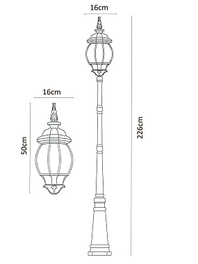 Светильник ландшафтный Arte Lamp ATLANTA A1047PA-1BN 75Вт IP23 E27 золотой/чёрный