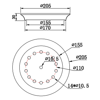 Основание для светильника Maytoni T455-14-BASE чёрный