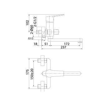 Смеситель для ванны MILARDO Helic HELSB02M02 хром глянец