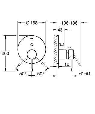Смеситель для душа GROHE Essence 24058BE1 никель глянцевый