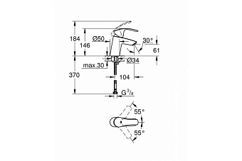 Смеситель для раковины GROHE Eurosmart New 32467002 хром